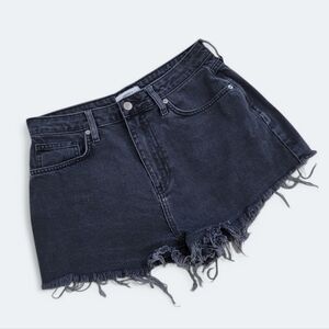 Forever 21 High Waist Black Cut off Denim Jeans Shorts Size US 30